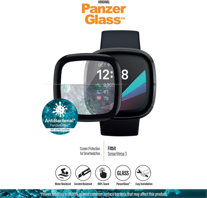 Xham mbrojtës PanzerGlass SmartWatch për Fitbit Sense / Versa 3, antibakterial