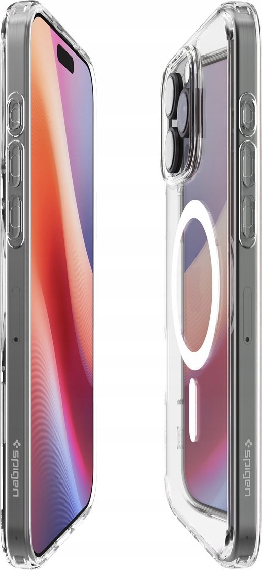Mbështjellës telefoni Spigen Crystal Hybrid MagSafe, për iPhone 16 Pro, transparent, i bardhë