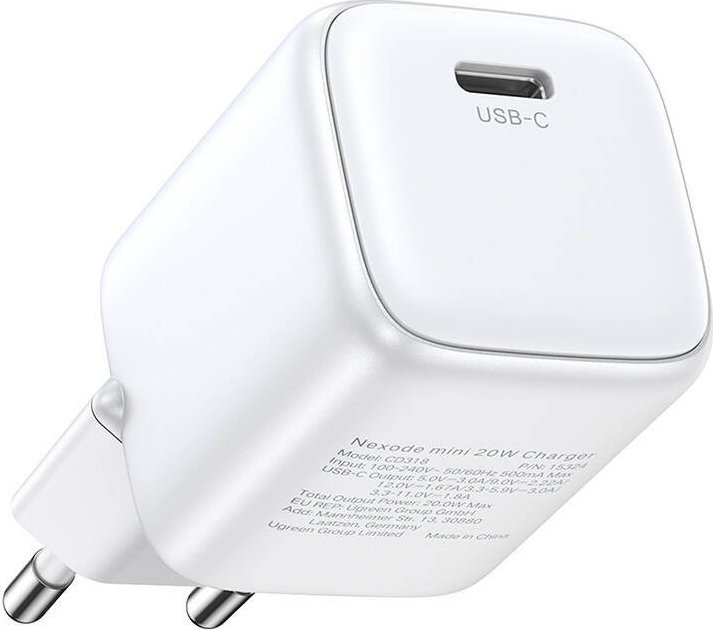 Полнач Ugreen Nexode Mini 15324, USB C, 30W, бел