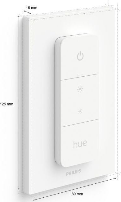Telekomandë ndriçimi Philips Hue Dimmer Switch, kontroll zbehjeje, pa tela, e bardhë