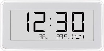 Ora inteligjente Xiaomi Clock, termometër dhe sensor lagështie, ekran E-ink, e bardhë