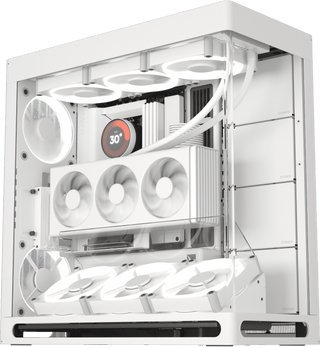 Куќиште PC HAVN HS420 VGPU, mid tower, калено стакло, бело