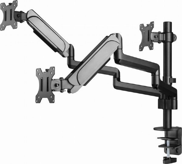 Носач за монитор за на маса Gembird MA-DA3-01, за 3 монитори 17-32\", до 7 kg, црн