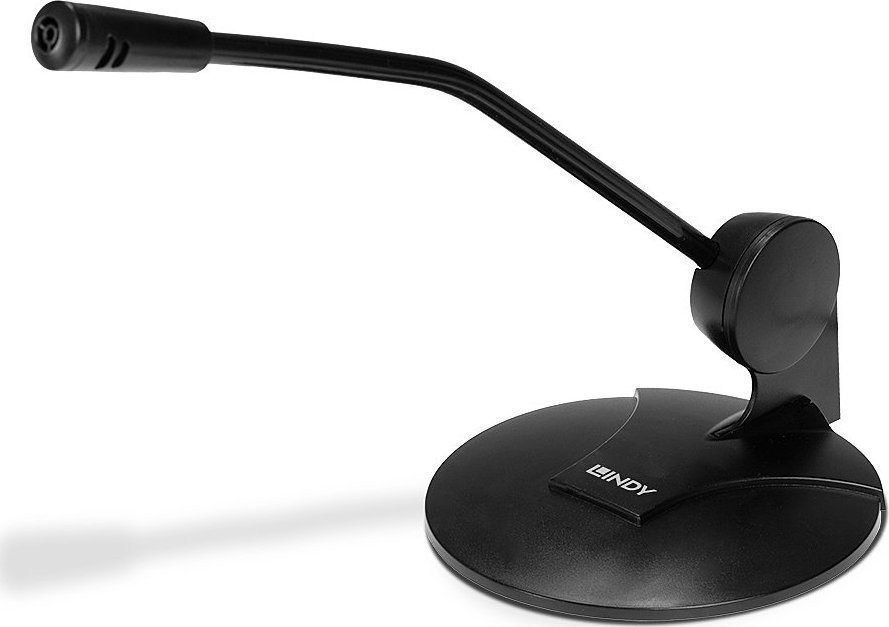 Mikrofon tavoline Lindy 3.5mm Audio, me kabllo 1.6m, i zi
