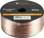 Kabull altoparlanti Libox Cable LB0008-50, 2x1.50mm², 50m, e bardhë gjysmë e tejdukshme