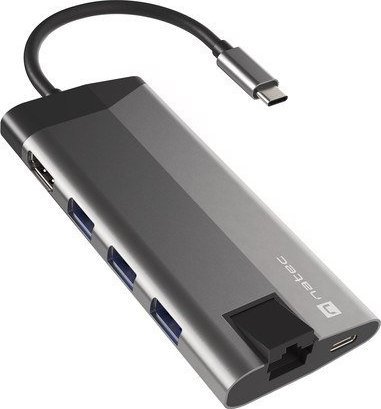Stacion dokimi Natec Fowler Plus NMP-1690, USB-C, HDMI RJ-45 SD, gri