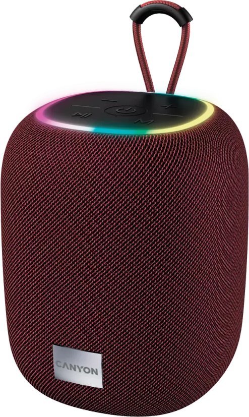 Altoparlant portativ Canyon BSP-8, Bluetooth, ndriçim RGB, i kuq