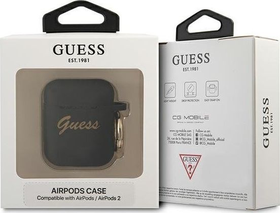 Kuti mbrojtëse Guess Ern për AirPods, e zezë