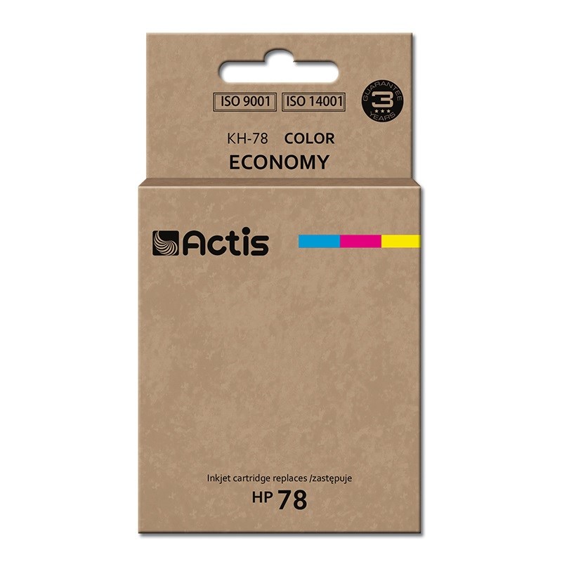 Ngjyrë për printer Actis KH-78 (zëvendësim për HP 78 C6578D), 47 ml, e kaltër / vjollcë /  e verdhë