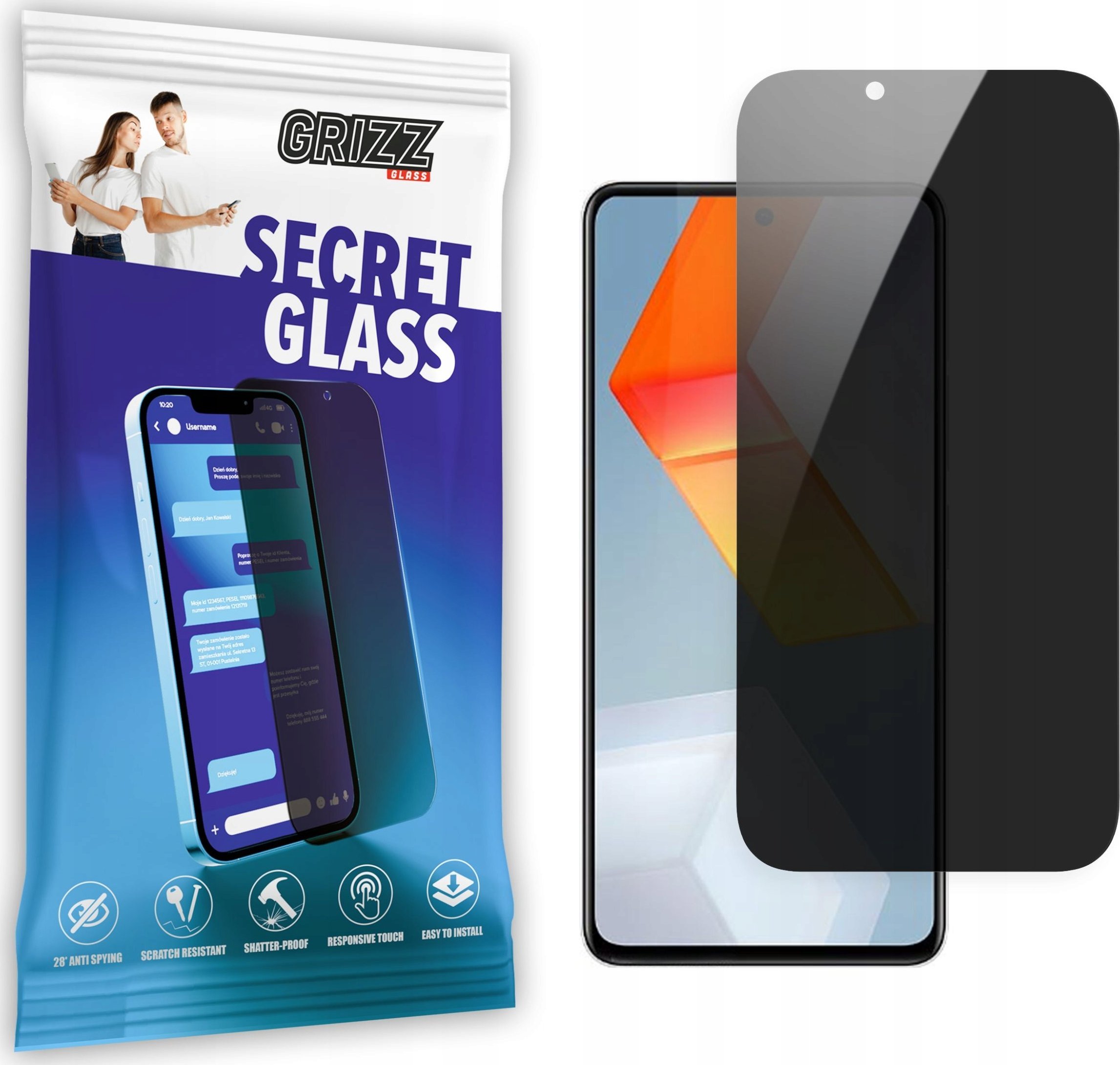 Xham mbrojtës privatësie Grizz SecretGlass për Vivo iQOO Neo 5 SE 5G, xham qeramik