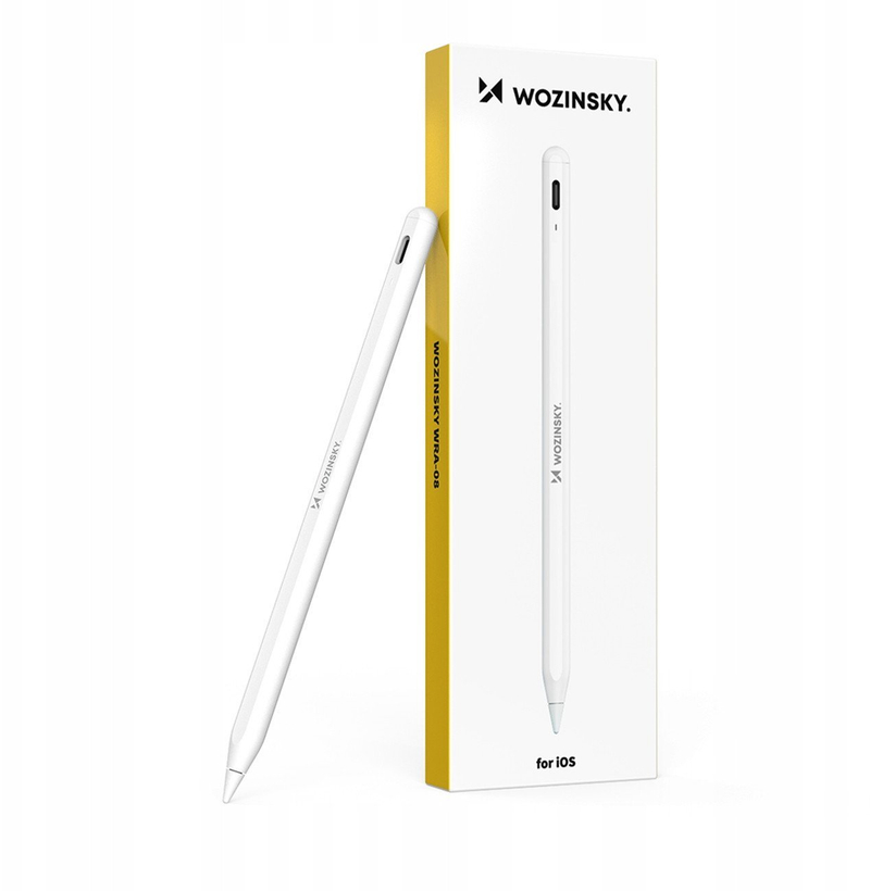 Stilolaps për tablet Wozinsky WRA-08, USB-C, për iPad, i bardhë