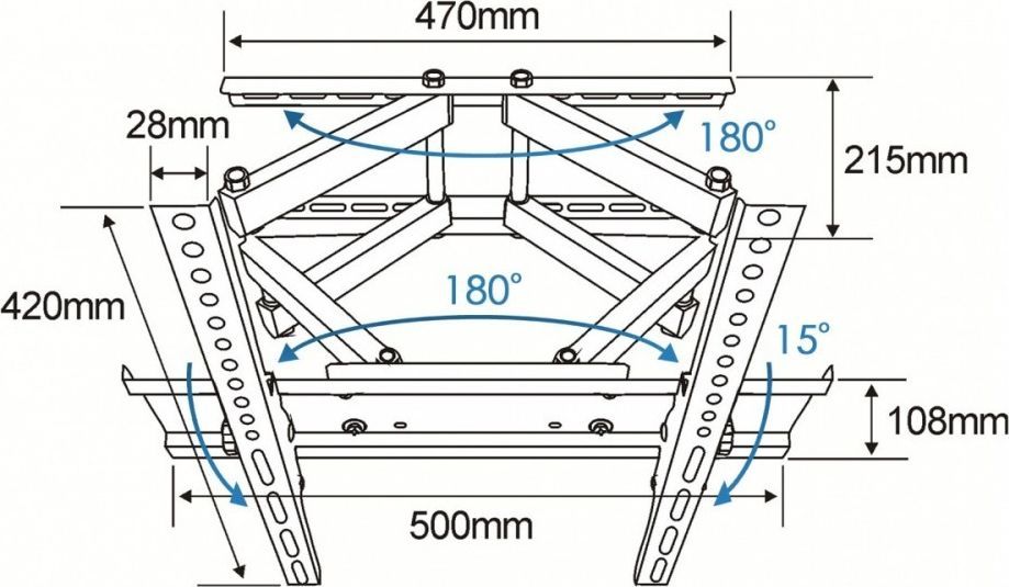 Mbajtëse televizori TB Print (TB-43P 26 '' - 55 ''), e zezë