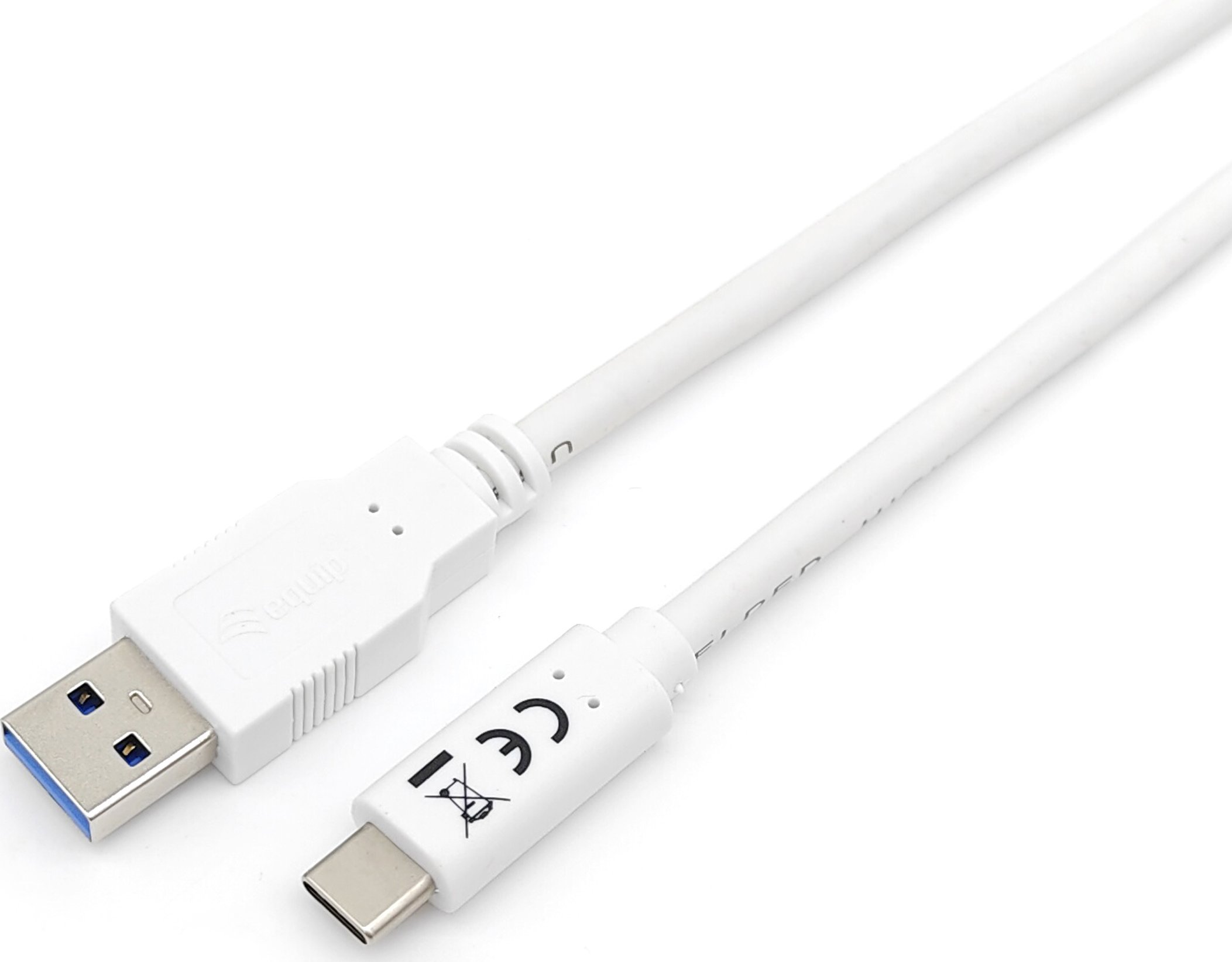 Kabllo USB equip 128364, USB C në USB A, 2m, 5Gbps, e bardhë