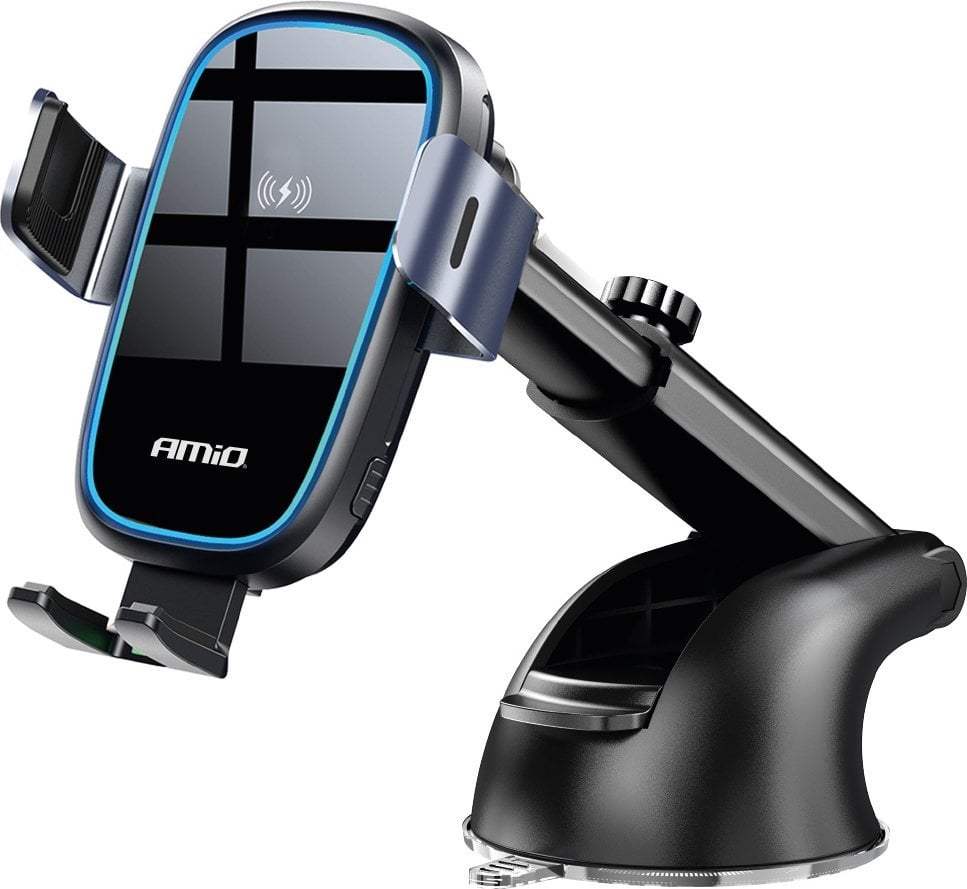 Mbajtëse telefoni AMiO 03779, magnetike, karikim pa tela 15W, universale, e zezë