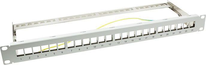 Patch panel LogiLink NK4041, 19" 1U, 24 porta keystone, gri