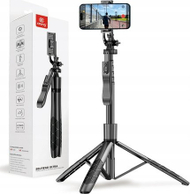 Selfie tripod Crong SelfieGo Ultra, Bluetooth, alumin, i zi