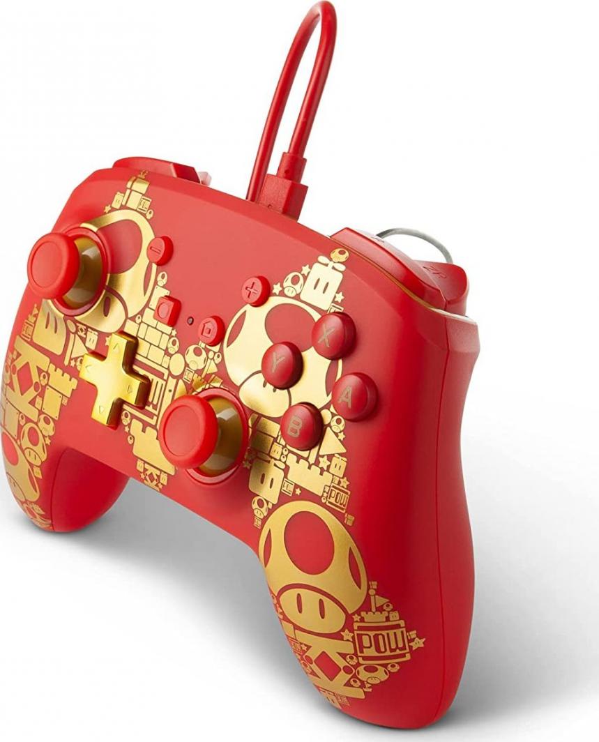 Kontroller PowerA Super Mario Golden M, me kabllo, i artë