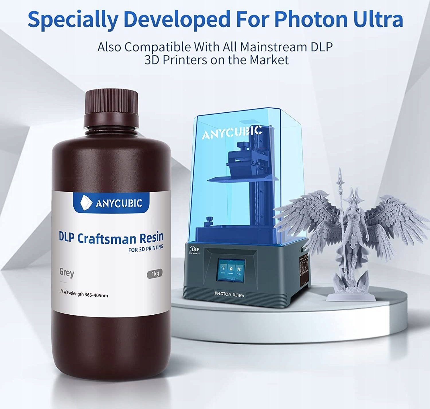 3D смола Anycubic DLP Craftsman, 1L, УВ 365–405nm, сива