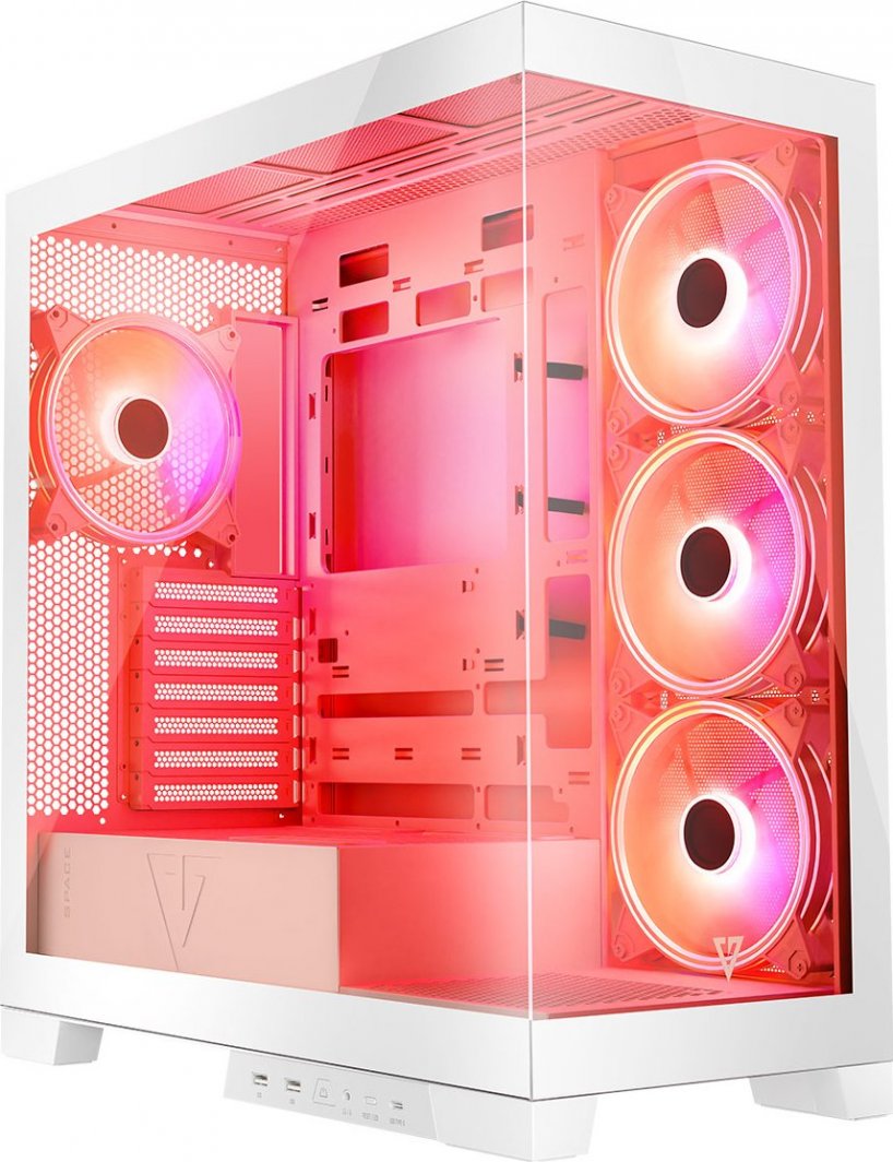 Kasë Modecom Volcano Space Apex ARGB, e bardhë, Midi Tower