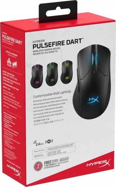 Maus gaming HyperX Pulsefire Dart, wireless, RGB, i zi