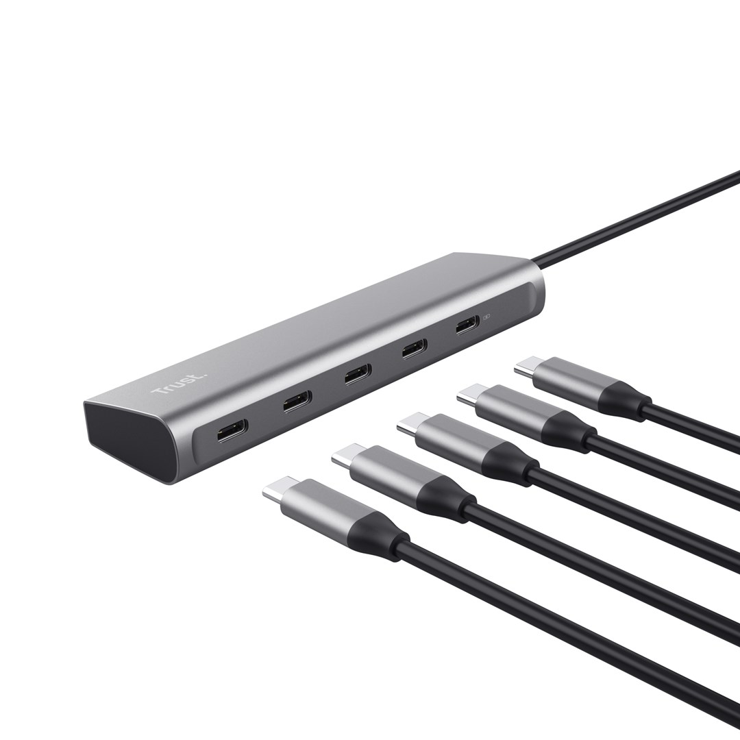 Qendër USB-C Halyx, 5 porte, 100W PD, e argjendtë