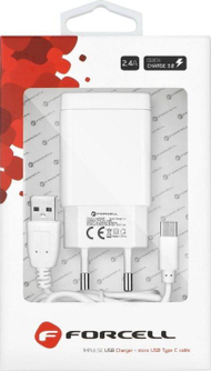 Karikues rrjeti ForCell 5901737373304, 1x USB A, 2.4A, Quick Charge 3.0, i bardhë
