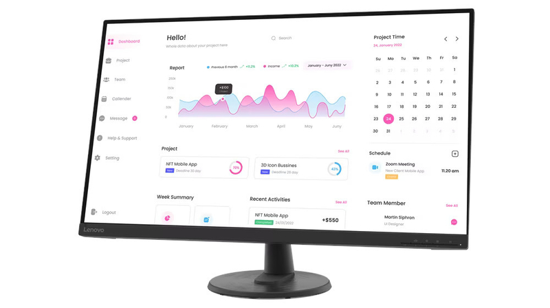 Monitor Lenovo D32-40, 31.5", Full HD, i zi