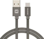 Kabllo USB në USB C Swissten, 1.2 m, e zezë