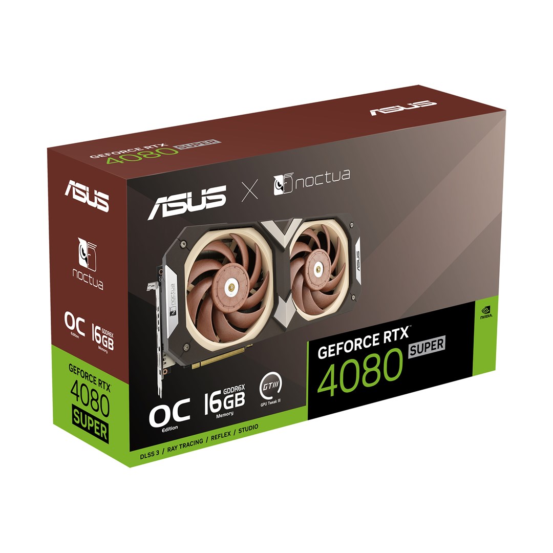 Kartë grafike ASUS NVIDIA GeForce RTX 4080 SUPER, 16 GB GDDR6X, RTX4080S-O16G-NOCTUA
