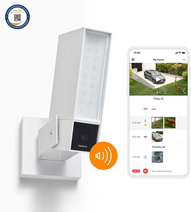 Kamerë e jashtme me sirenë Netatmo, e bardhë