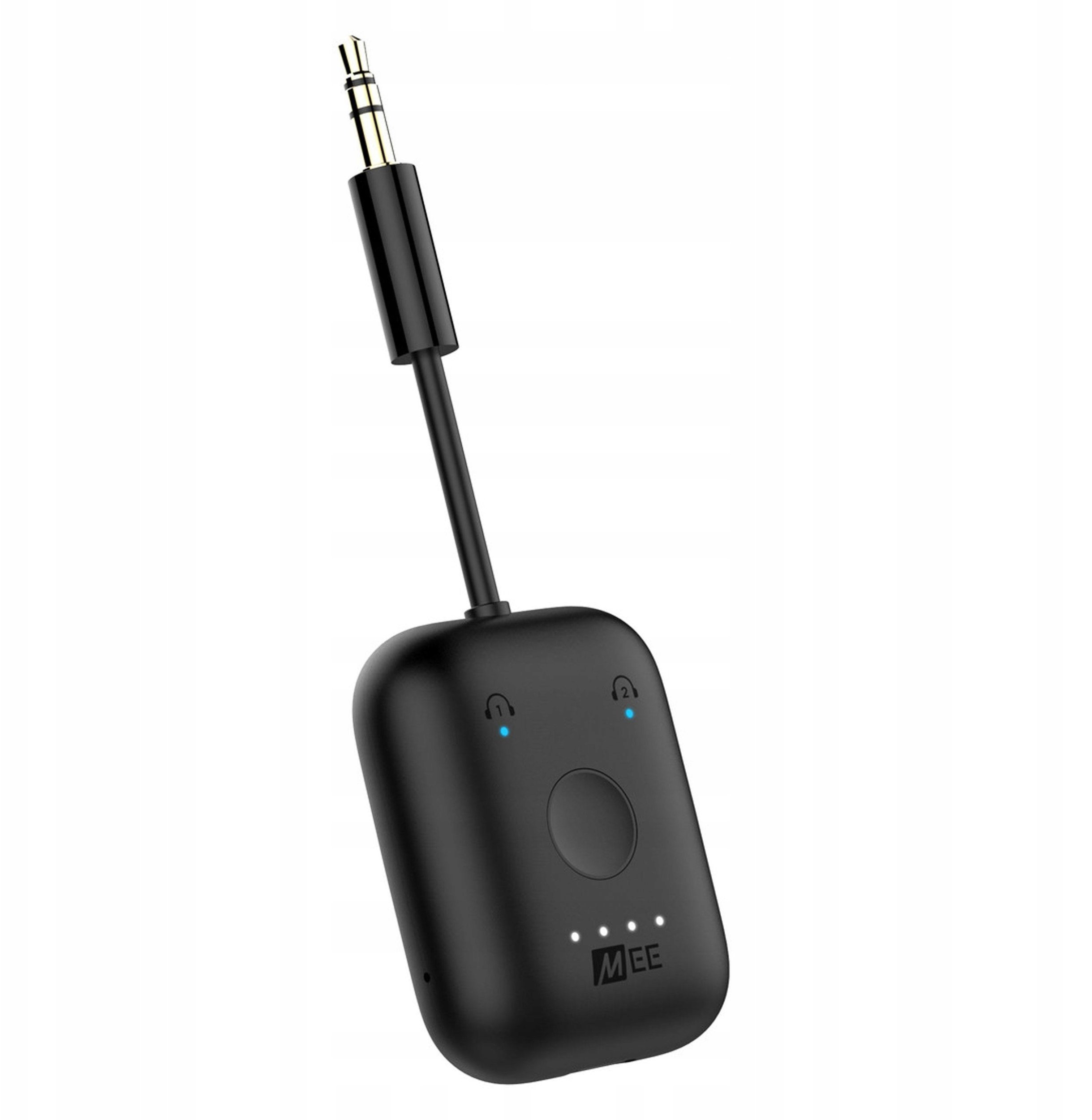 Adapter audio Bluetooth Mee Audio Connect Air, për avion, mbështet deri 2 kufje, i zi