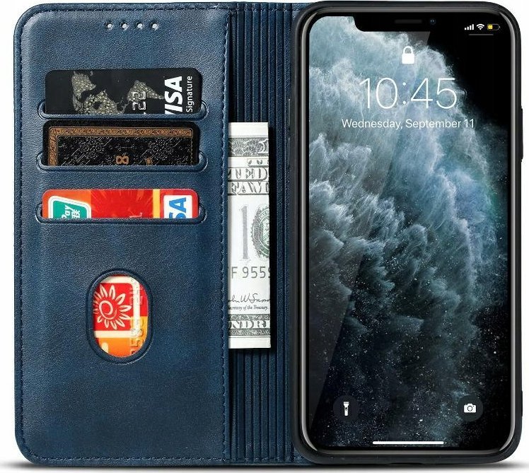 Futrollë portofol Marv për Samsung Galaxy S24 Ultra, bookcase, e kaltër