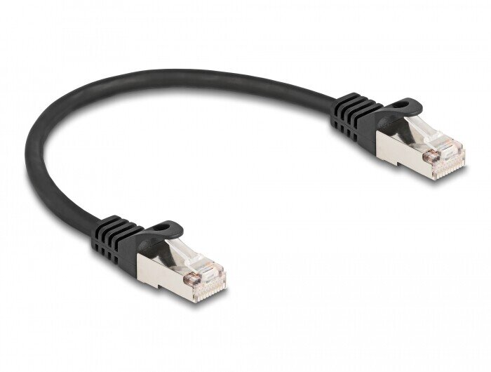 Мрежен кабел Делок RJ50 во RJ50, S/FTP, 0.25m, црн