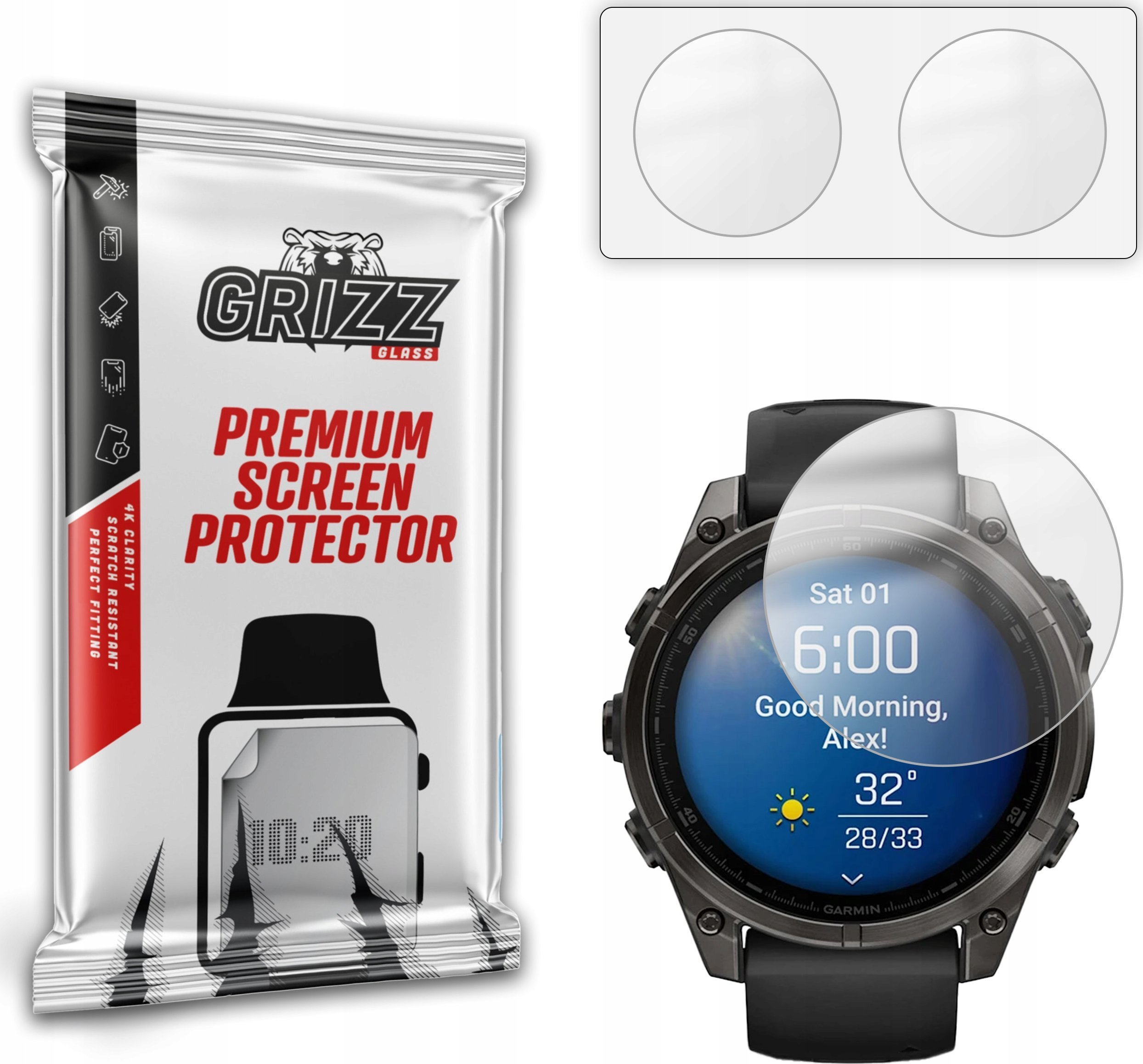 Заштитна фолија Grizz PaperScreen за Garmin Fenix 8 47mm, 2 парчиња, мат, против отпечатоци од прсти