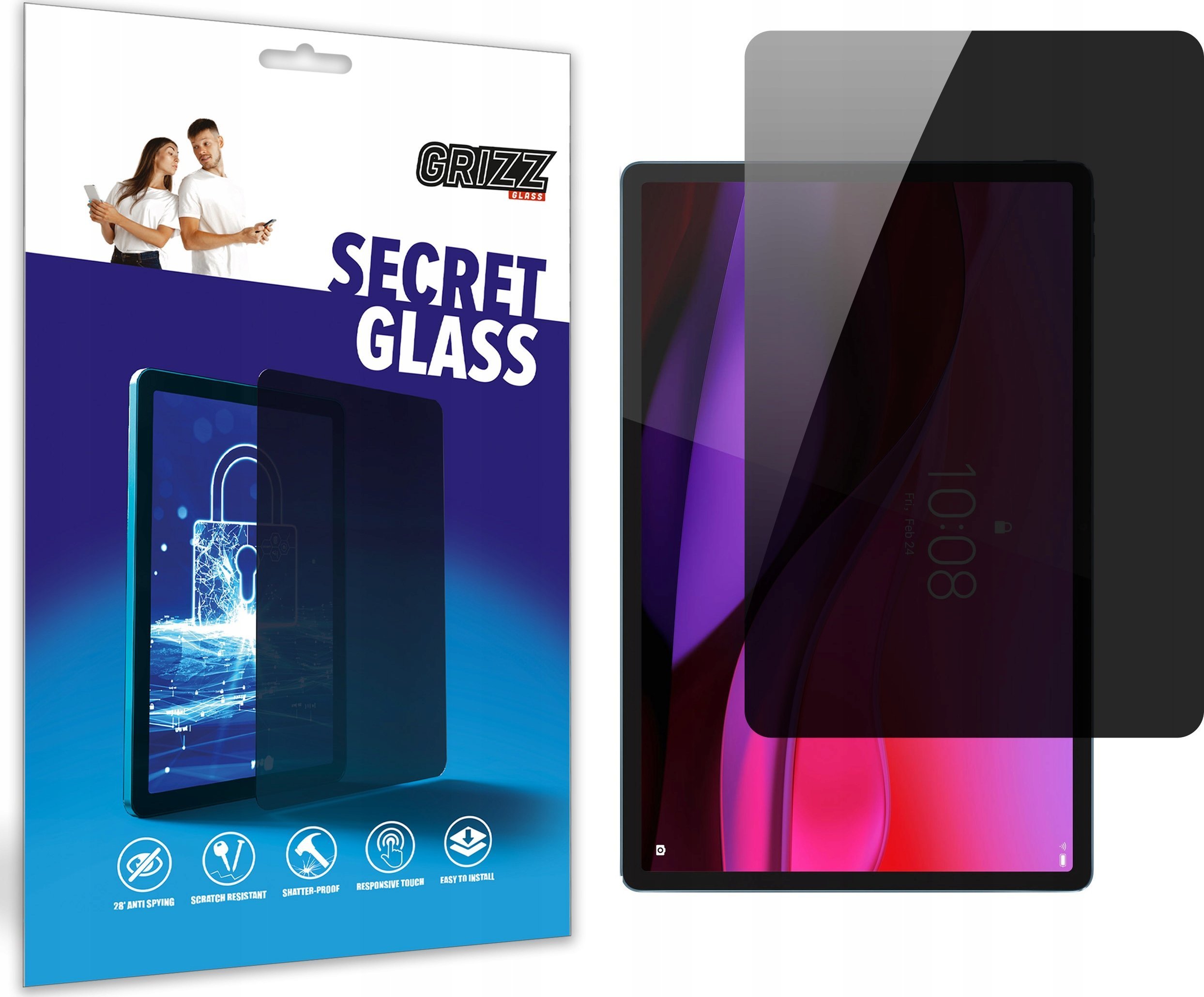 X стакло за приватност Grizz SecretGlass за таблет Lenovo Yoga Tab Plus 12.7"