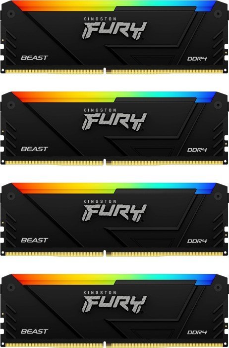 Memorie RAM Kingston Fury Beast RGB, DDR4 64GB, 3200MHz CL16, e zezë