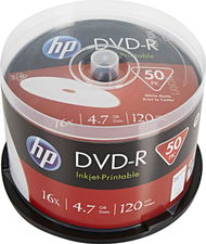 Disqe HP DVD R, 4.7GB, 16X, Inkjet Print, 50 copë