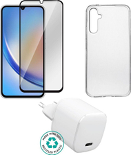 Set aksesorësh ESTUFF për Samsung Galaxy A55, mbrojtës ekrani, këllëf, transparent