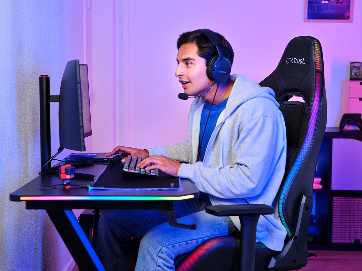 Karrige lojërash Trust GXT 719 Ruya, deri 150kg, e zezë