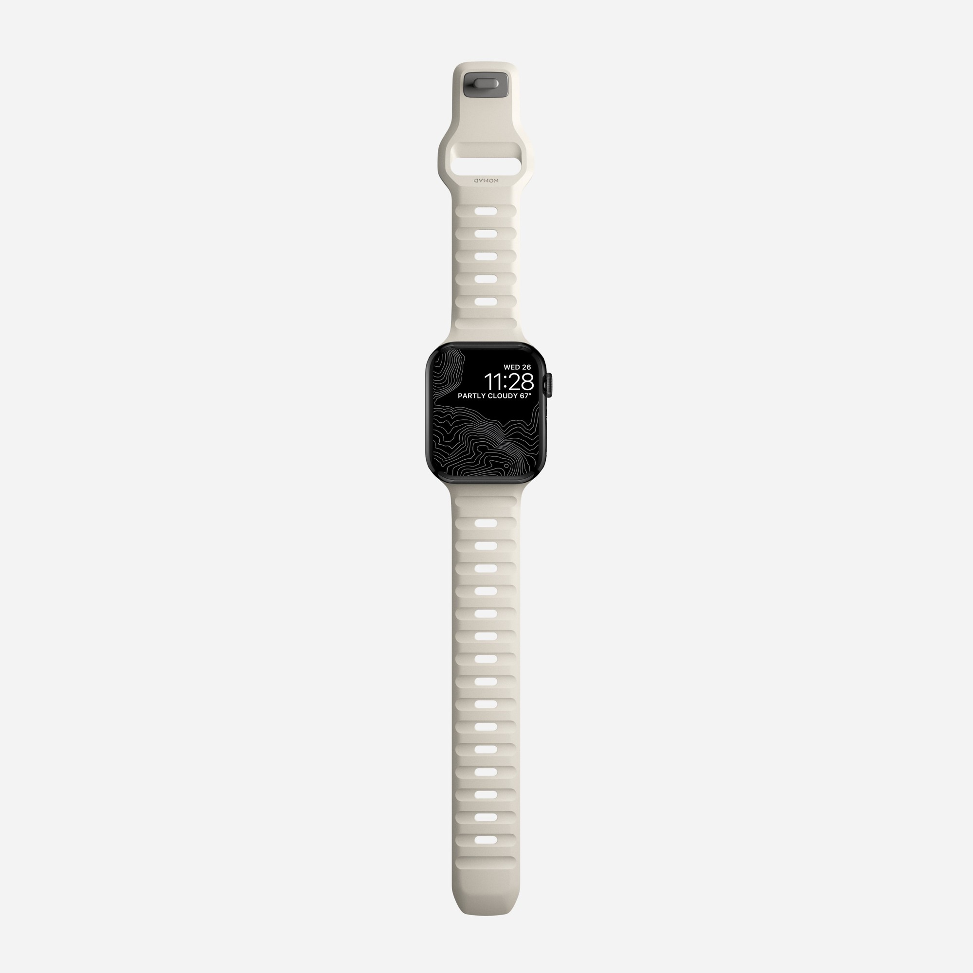 Rrip sportiv për Apple Watch, 41mm 42mm, gome FKM, ngjyra Stone