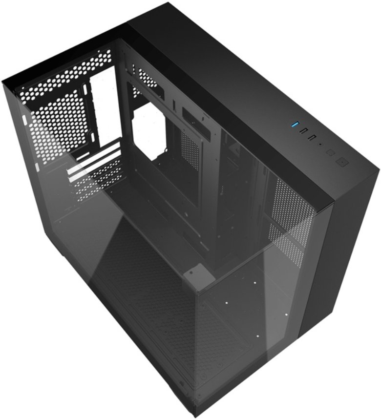Kasa kompjuterike Darkflash TH285M, ATX M ATX ITX, xham i temperuar, e zezë