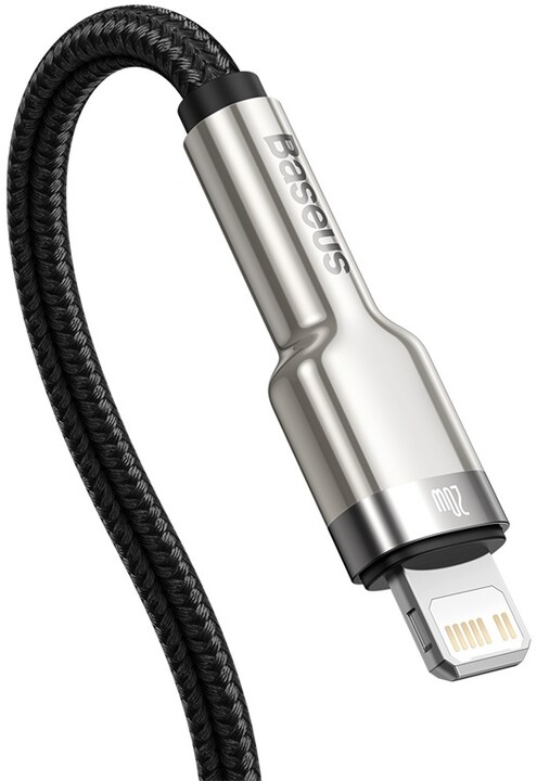 BASEUS кабел Cafule Series, USB-C - Lightning, M/M, полнење, податоци, 20W, 2m, црна