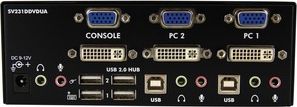 Ndërprerës KVM StarTech 2 porta, DVI VGA, USB 2.0 me audio, i zi