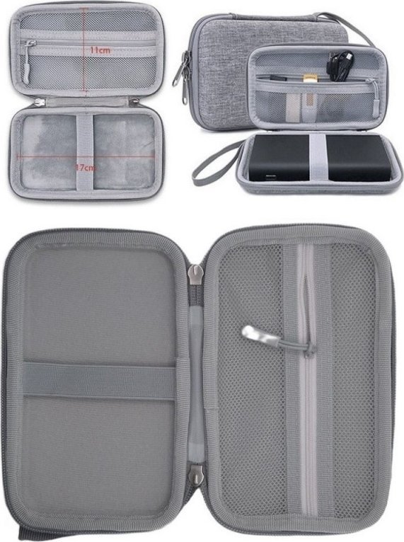 Kuti mbrojtëse HDD EVA, 18.5x11.5x4.5 cm, për HDD 2.5", gri
