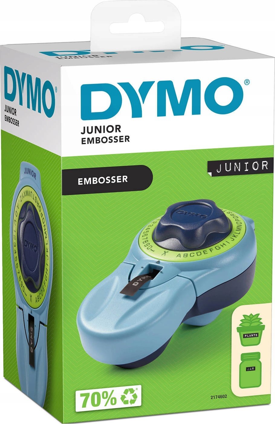 Aparat etiketues Dymo Junior Label Embosser 2174602, shirit 9mm, plastike, blu
