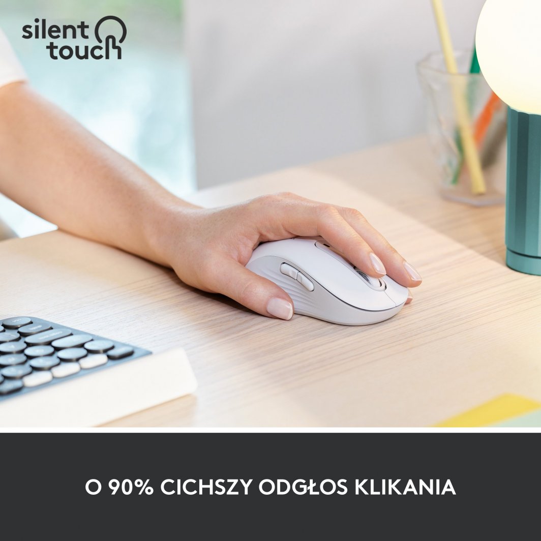 Maus Logitech M650, për majtakë, wireless, Bluetooth, USB, i bardhë dhe i hirt