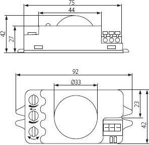 Senzor lëvizjeje Kanlux Rolf JQ-L 08820, mikrovalë, për ambiente të brendshme, i bardhë