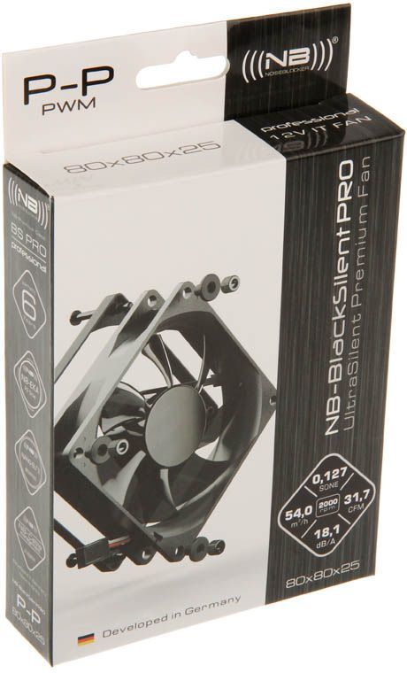 Ftohës Noiseblocker BlackSilent Pro P-P, 80 mm