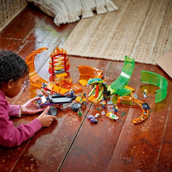 Set lodër LEGO® City 60339 Stunt Double Loop, 598 pjesë