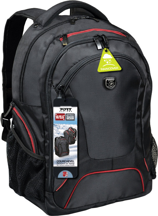 Çantë shpine Port Designs COURCHEVEL për laptop deri 15.6" dhe tablet, kuq dhe zi